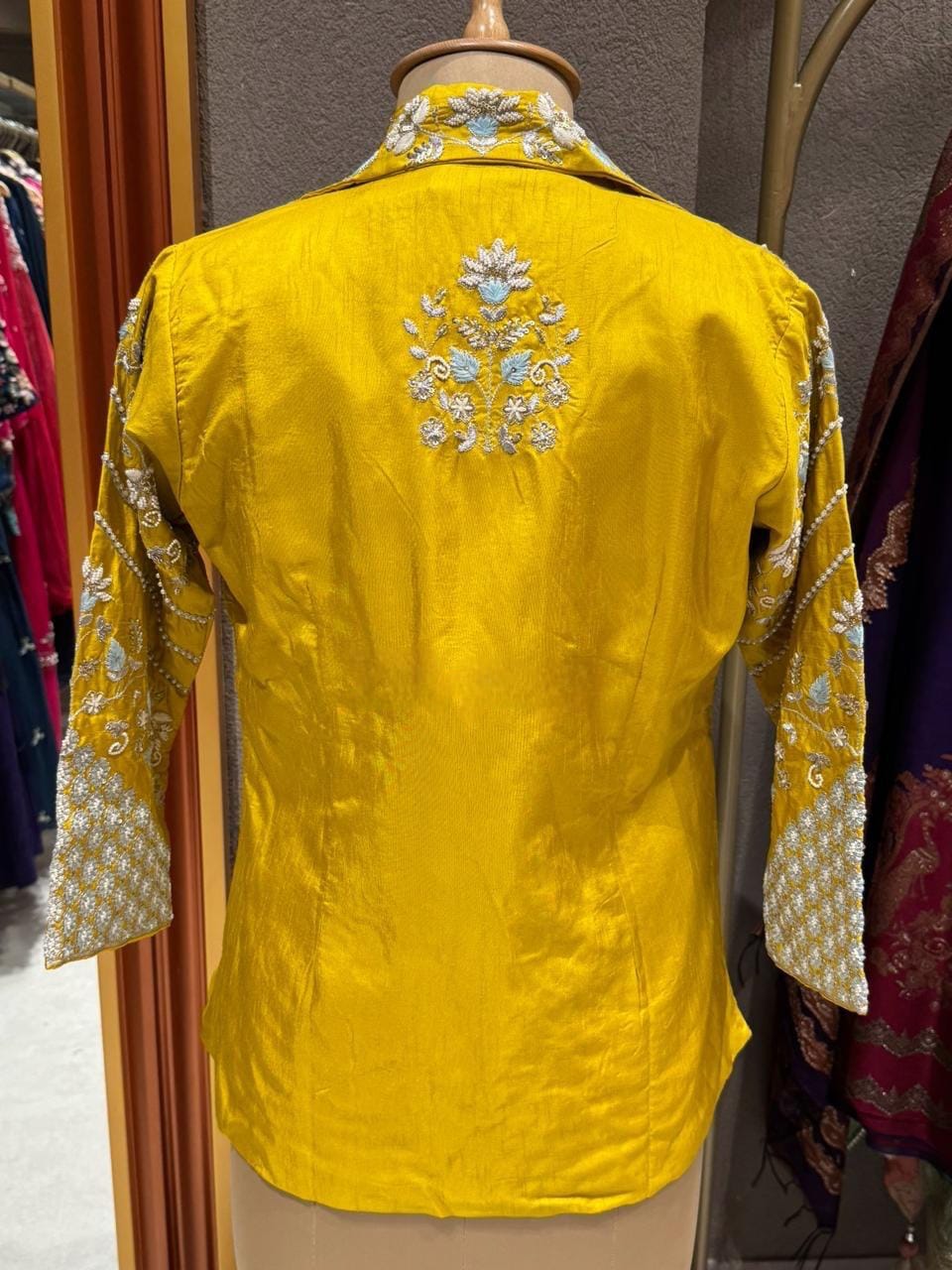 Pure Dola Silk Ready To Wear Blouse With Attached Lining And Beautiful Resham Thread Foil Zari Sequence Cutdana And Pearl Work